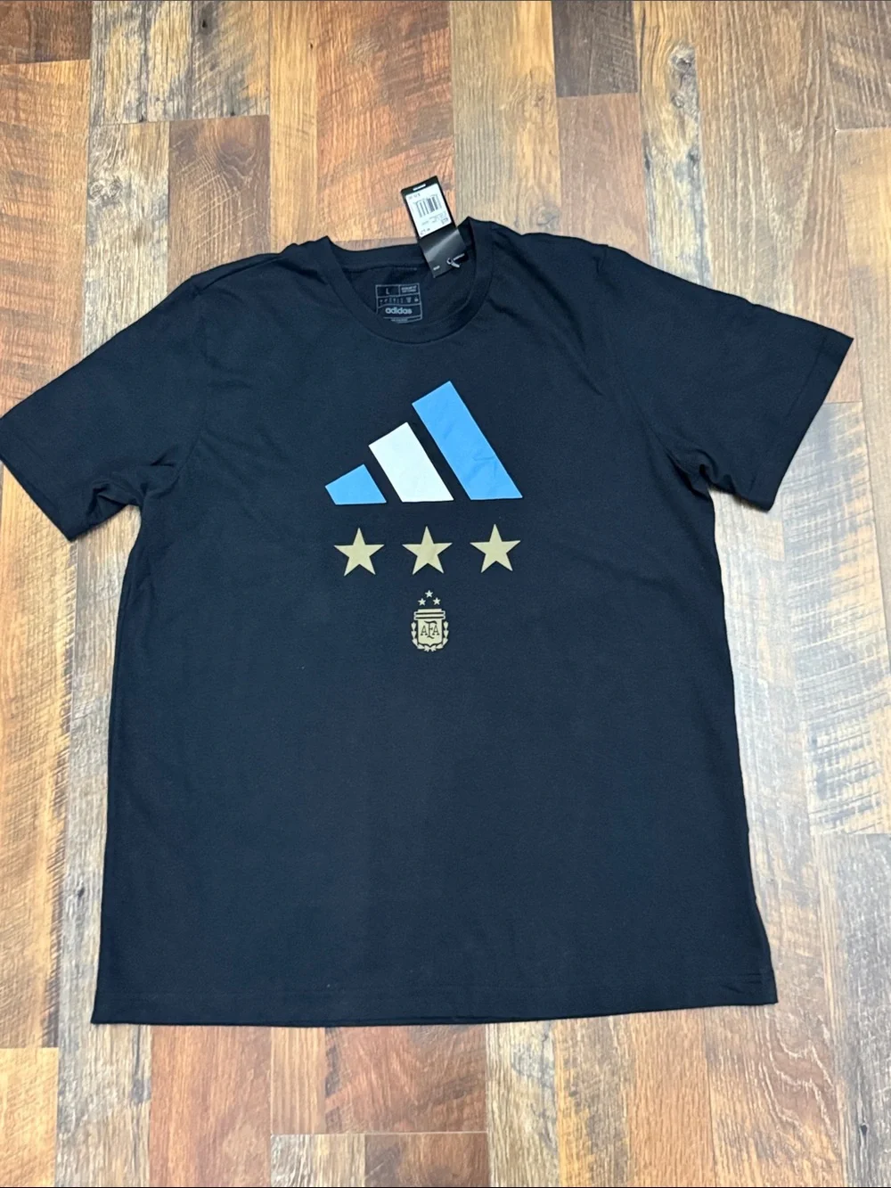 NWT Adidas Argentina AFA Soccer Graphic T-Shirt Black Men’s Large IS5475